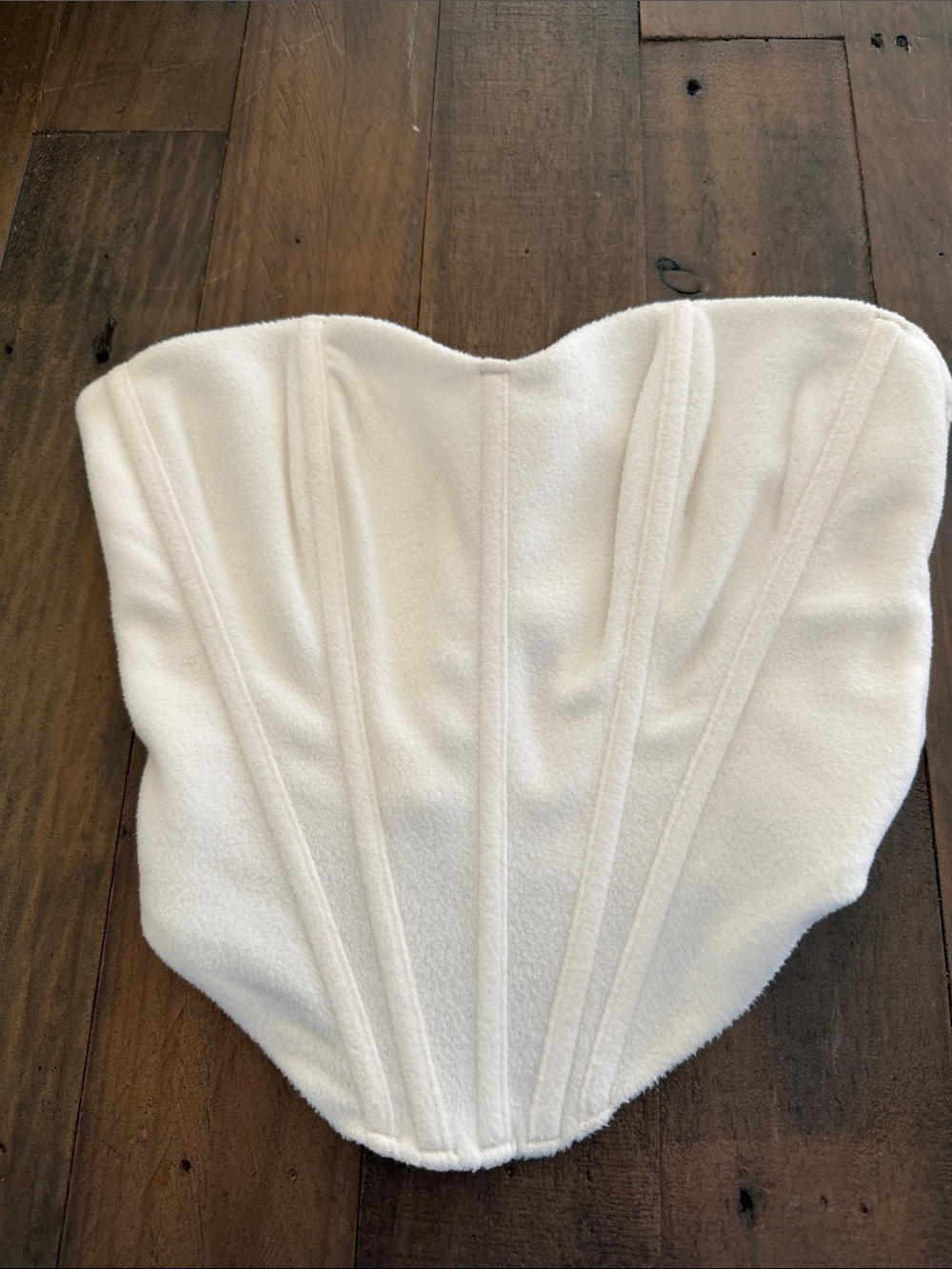 ALO Yoga White Strapless Sculpted Seam Crop Top